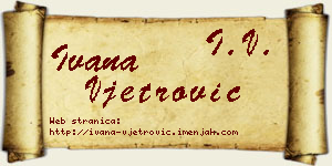 Ivana Vjetrović vizit kartica